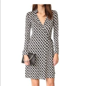 Diane Von Furstenberg Black and White Wrap Dress